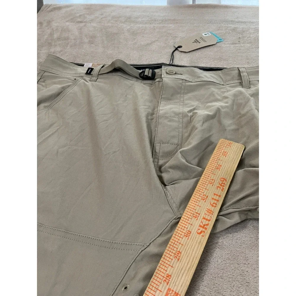 Prana Stretch Zion Slim PantII Men's 42x30 Sandbar Beige Tapered Cargo $95 NEW